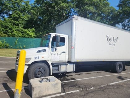 Box truck backed in at the dock