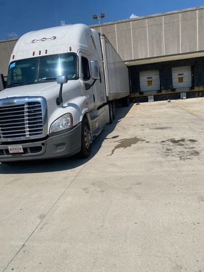 Freightliner backed into the dock door