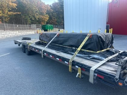 Tarped and strapped, ready for the road