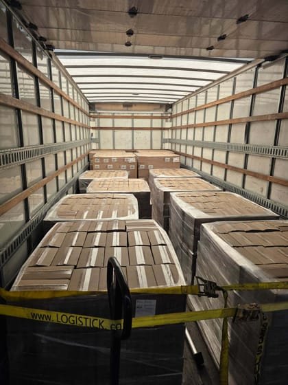 Crates packed wall to wall in a box truck