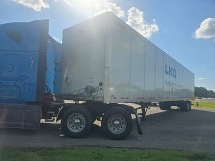 Reefer trailer buttoned up and loaded
